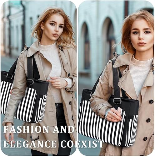 Miniatura 5 de Bolsas de almuerzo grandes para mujer para el trabajolonchera aislada para adultos, bolsa de almuerzo a prueba de fugas con bolsillo de