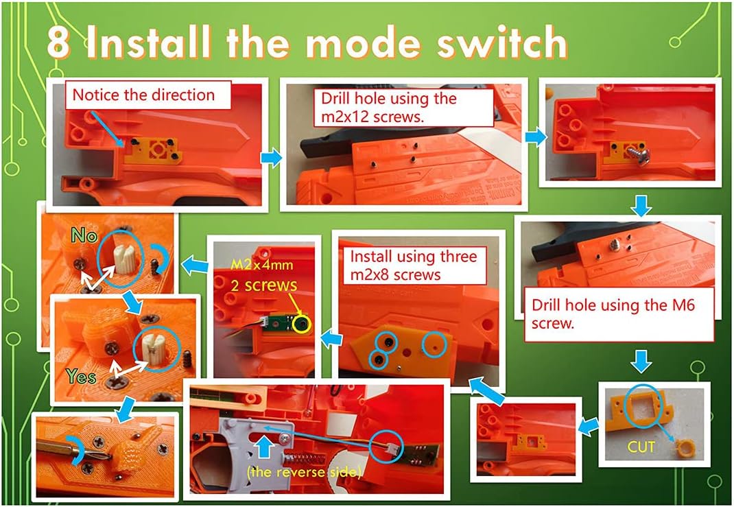Full-Automatic V7 High End Version Single Triple Continuous Firing Mode for Stryfe Modified - Accessories Color Random Christmas