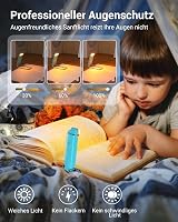DEWENWILS Olvasólámpa 3 Fényerőszinttel - USB Tölthető Könyvlámpa Szemkímélő Borostyán Fénnyel, Állítható Fejjel, Utazáshoz, Éjszakai Olvasá 2