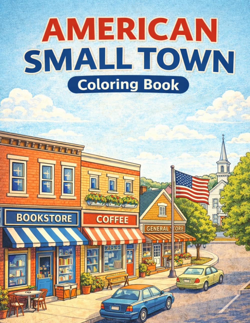 American Small Town Coloring Book: Diners, Main Streets, and Everyday Life in the Heart of America