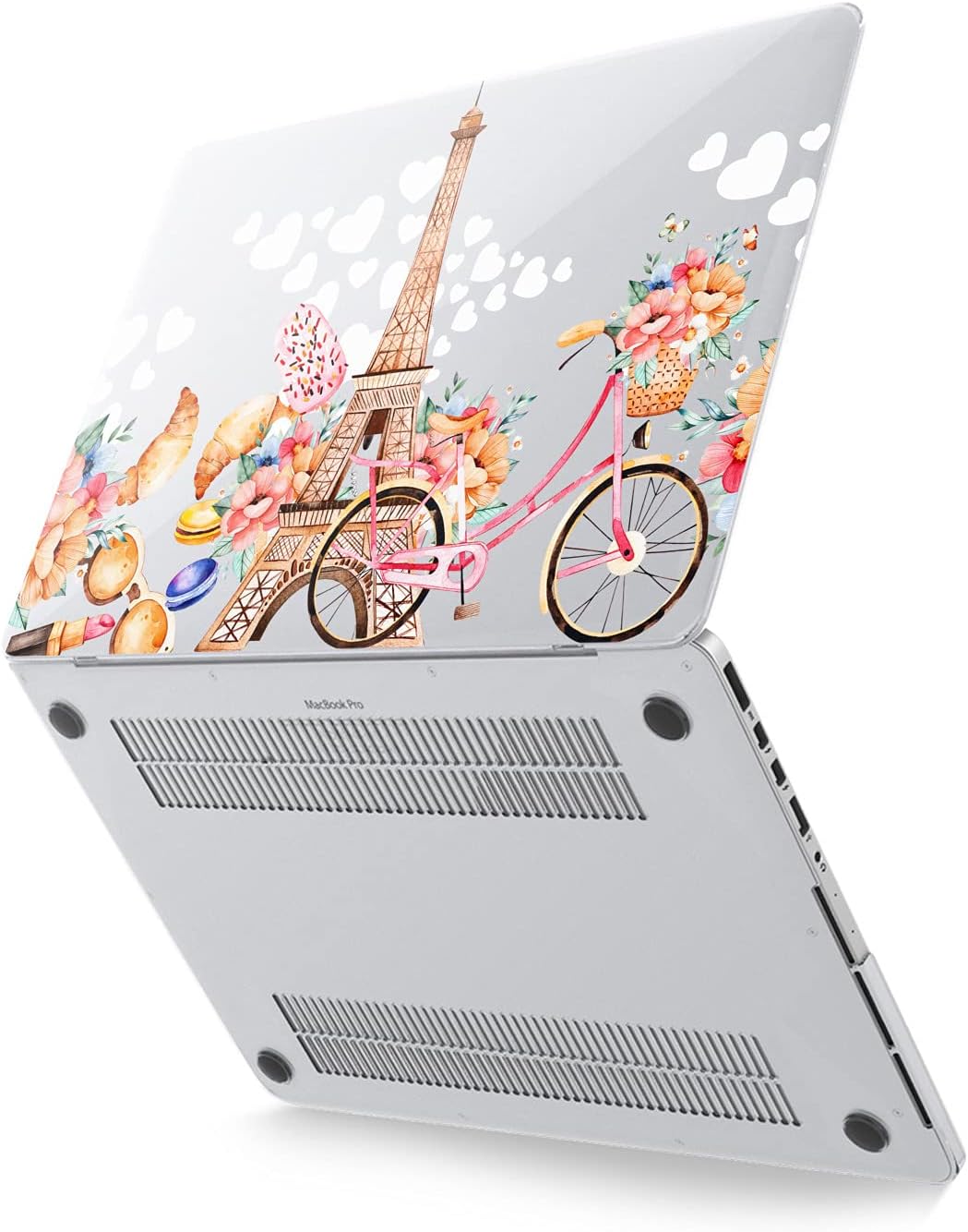 Hard Case Compatible for MacBook Pro 16 14 M3 M2 2023 M1 Pro 13 2022 Air 13 2021 Retina 2020 Mac 11 12 Cute Design France Print Laptop Beautiful Floral Romantic Paris Cover Protective Flower image 2