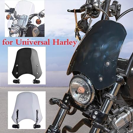 Amazon Aholaa スクリーン 風防 ウインドスクリーン バイク スポイラー 適用 Harley Dyna Softail Fat Bob Fxdf Wide Glide Fxdwg Fxdb Street Bob 06 19 スモーク スクリーン本体 車 バイク