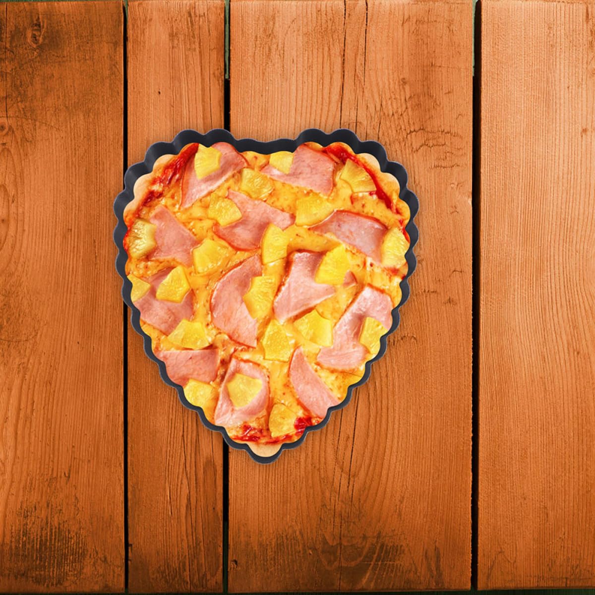 SHINEOFI Teglia a Cuore Mini con Fondo Removibile, Set 6 Pezzi in Acciaio