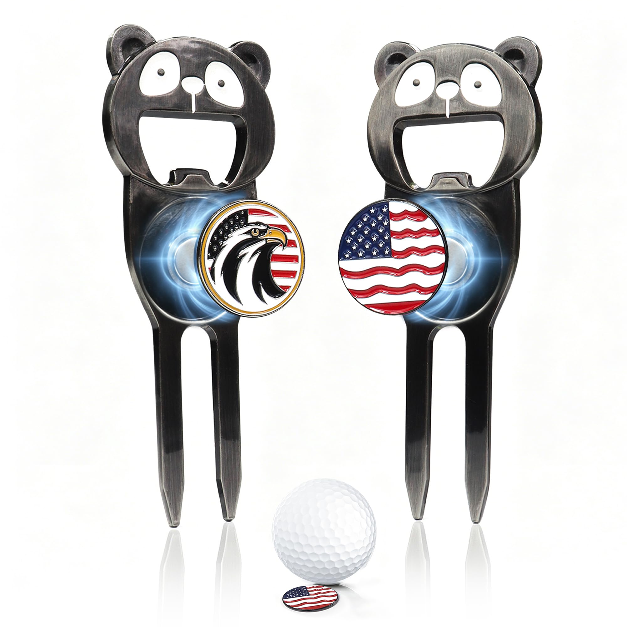 Herramienta de golf premium 6 en 1 con marcador de bola y limpiador