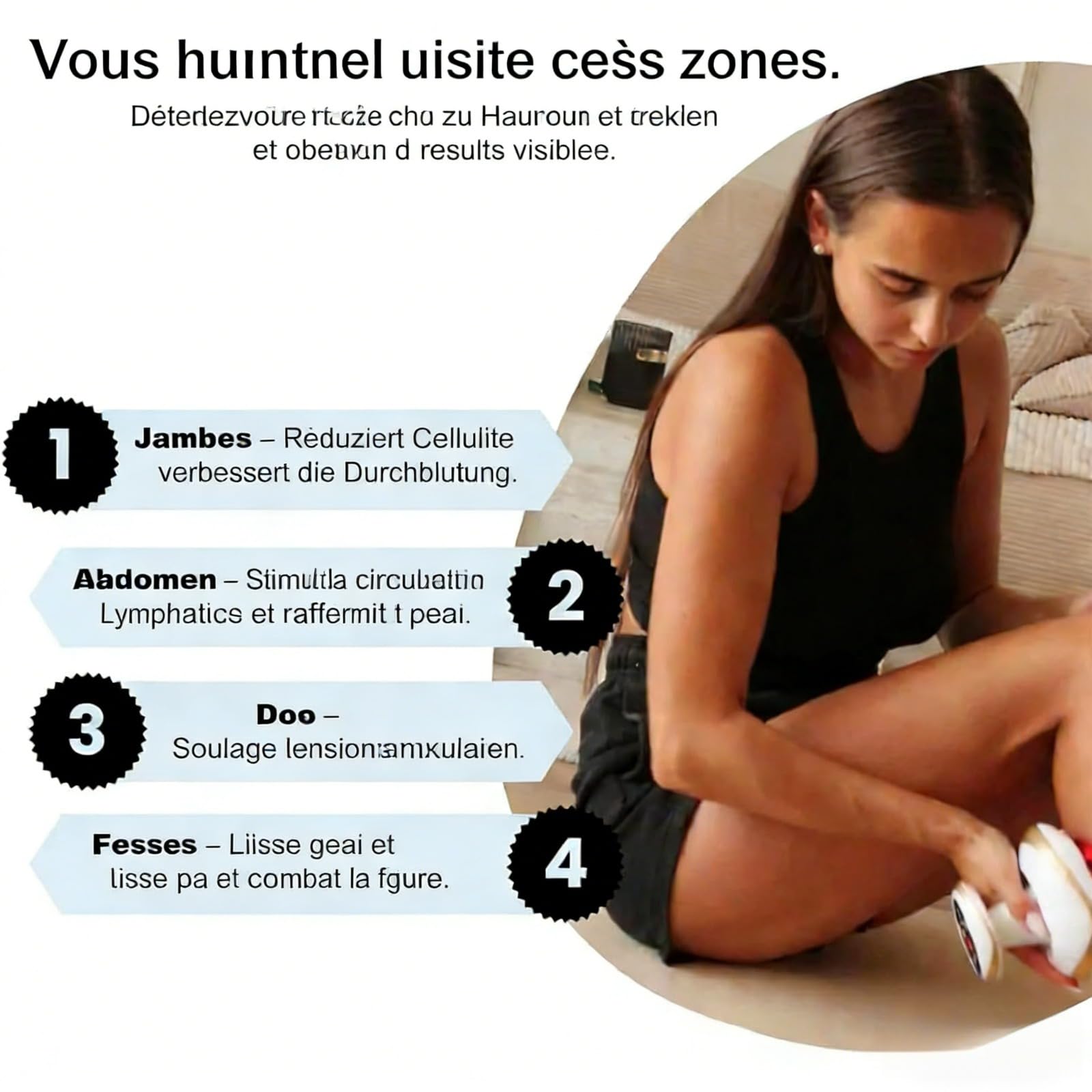 Vacuvia SculptGlow 4-in-1Appareil Anti-Cellulite – Massage par Ventouse et Palper-Rouler pour – Raffermit la Peau d’Orange sur Cuisses, Ventre et Fesses (Doré)