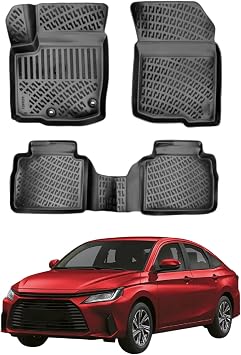 Floor Mats for Toyota Yaris 2020-2025 Hatchback Front & Rear Set, Black