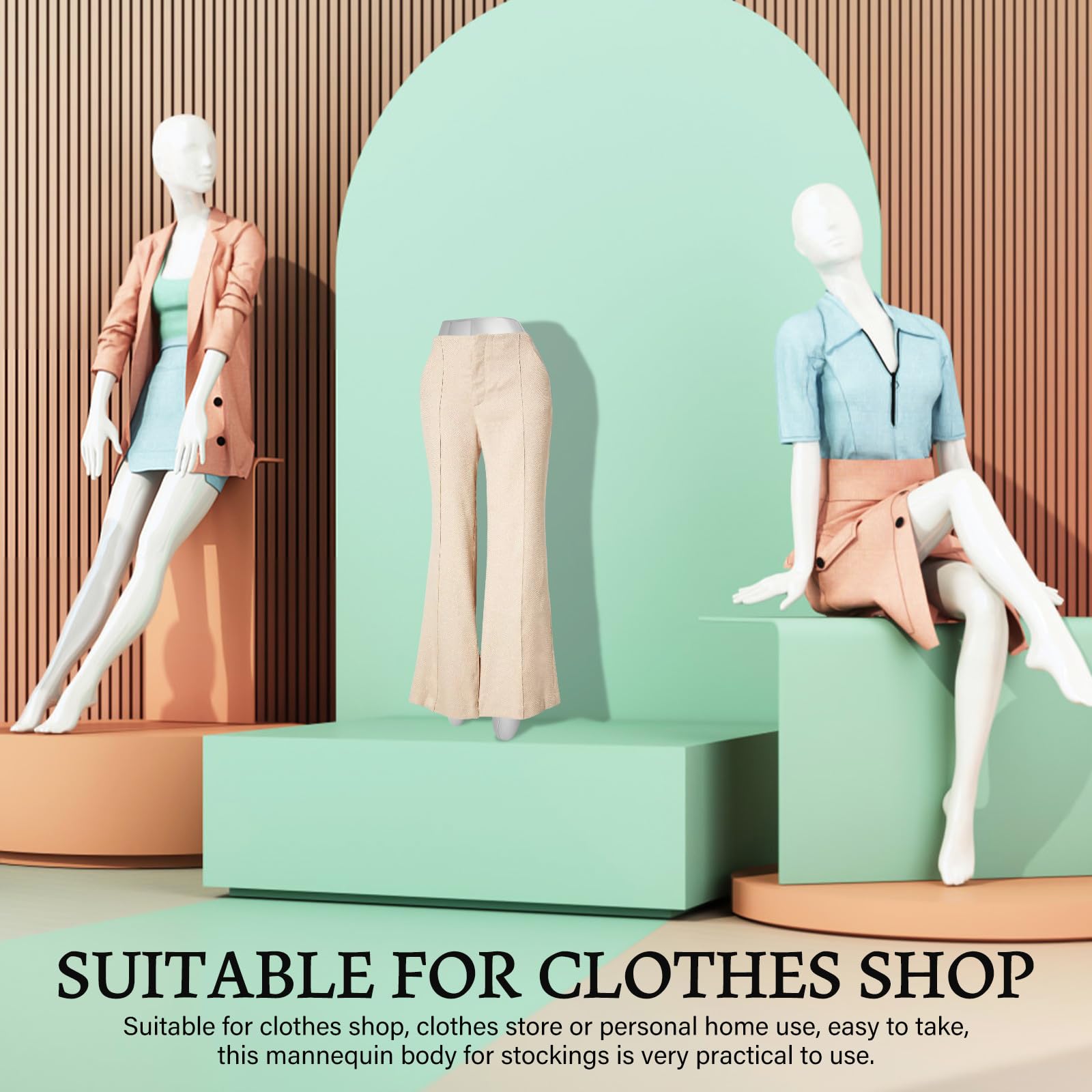 FUOYLOO Mannequin Gonflable Féminin en PVC pour Présentation de Pantalons et Bas, Modèle Pliable Multifonction pour Boutique de Vêtements