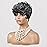 MOONSHOW Grey Wigs for Black Women Black Mixed Grey Pixie Cut Wig Short Gray Hair Wigs for Black Women Synthetic Ombre Grey Short Curly Pixie Wig (Ombre Grey)
