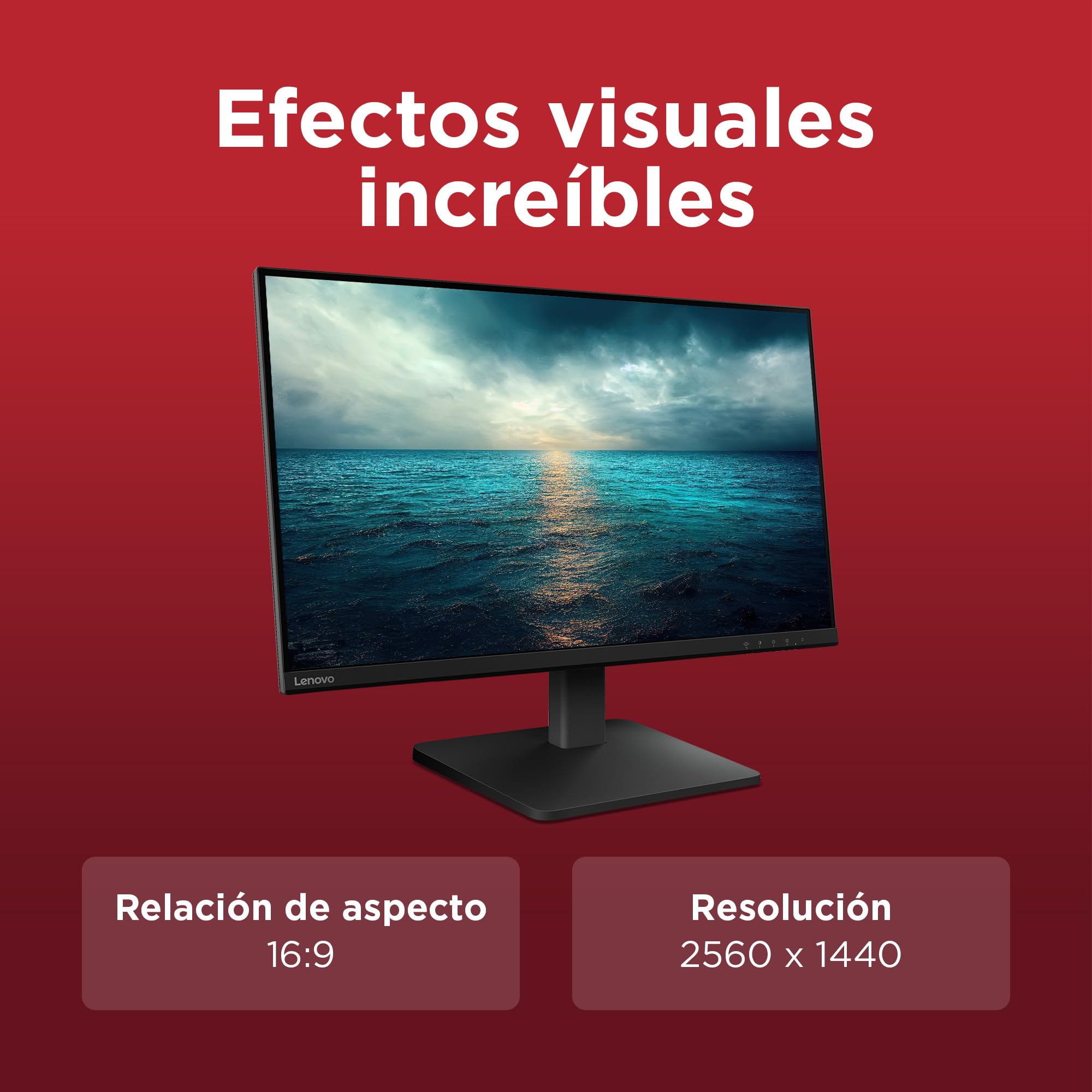 Lenovo L27qe - Monitor QHD 27" (IPS, Tasa de Refresco 100 Hz, Tiempo de Respuesta 4ms, 16:9, HDMI 2.1 - DP 1.4, VESA Adaptive Sync, Montaje VESA 100 mm, Soporte Inclinable) Negro