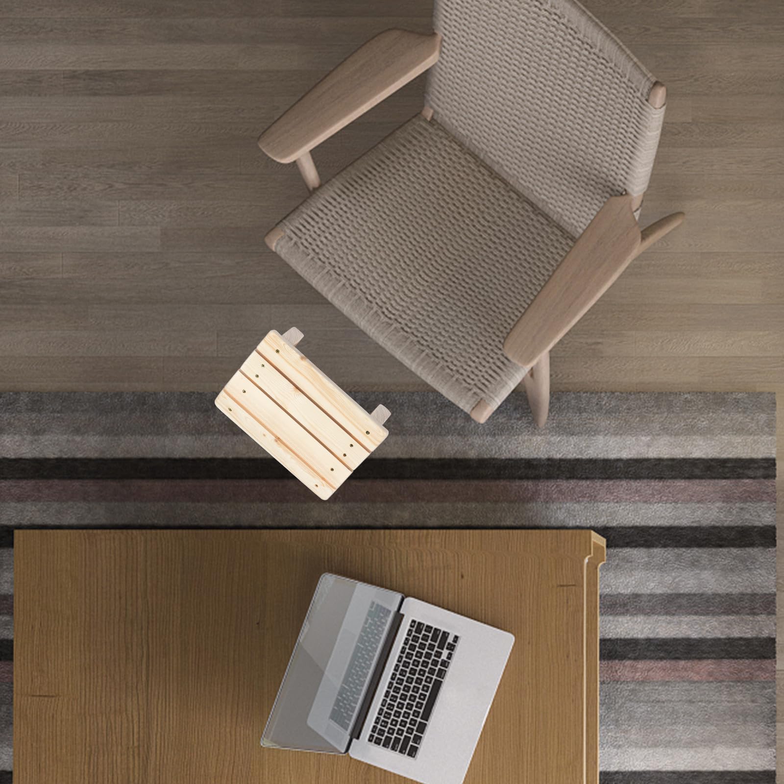 ULTECHNOVO Poggiapiedi in Legno Inclinato per Ufficio e Casa, Realizzato in Materiale Sintetico, Design Portatile che Migliora Comfort Durante Riposo