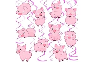 30 Pieces Pig Farm Animal Party Hanging Swirl Decorations Barnyard Theme Birthday Party Supplies