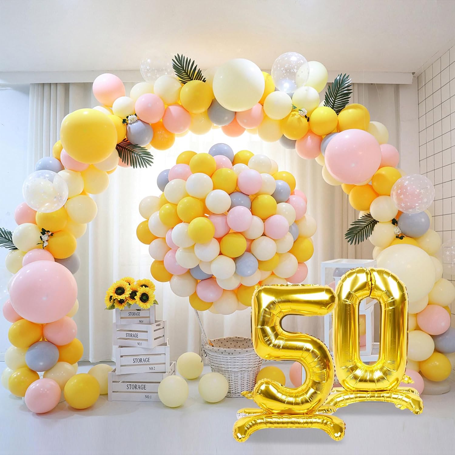 50 Balloon Numbers Gold Giant Self Standing Number 50 Balloon Birthday Foil Balloons for 50th Birthday Party Decorations 50 Anniversary Party Supplies - Image 7