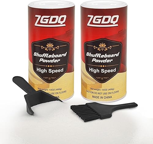 Miniatura 7 de Shuffleboard Sand Wax, juego de polvo de tejo de alta velocidad, juego de 2 latas de sal de tejo con mini cepillo