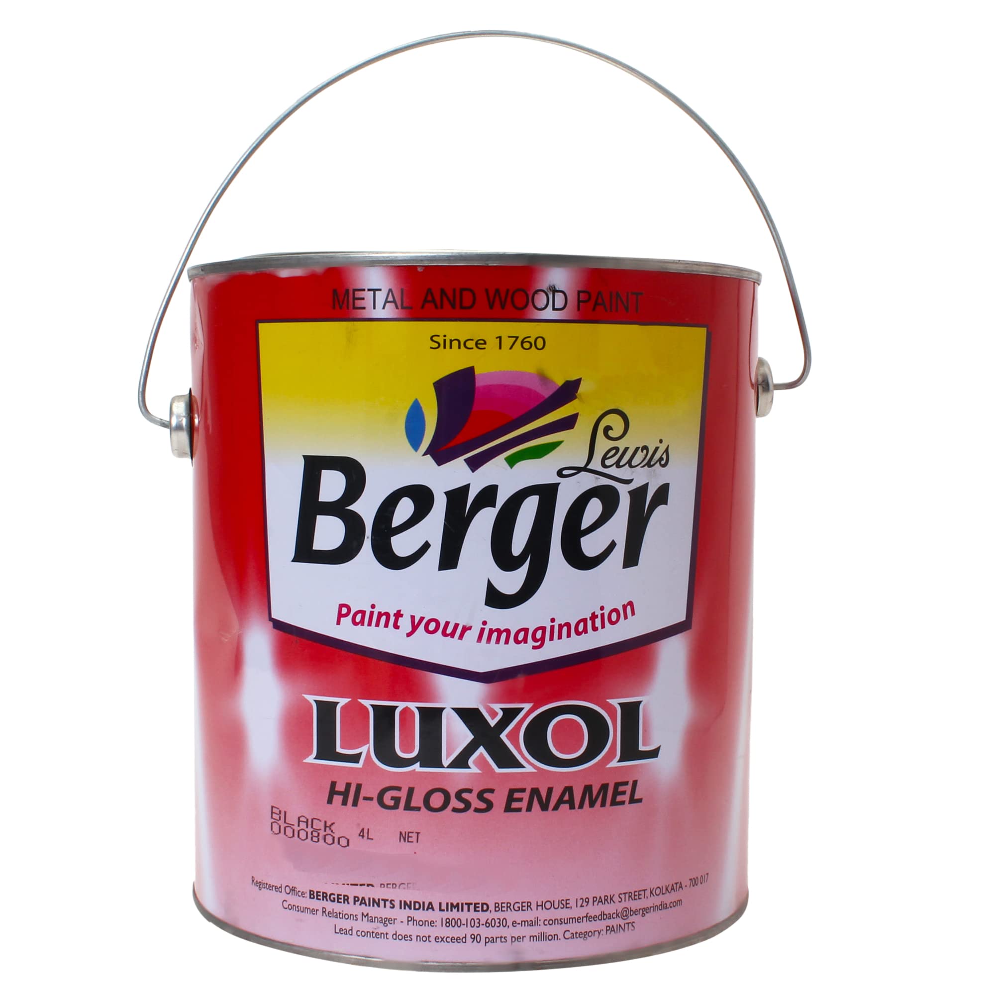 BERGER Luxol Hi Gloss Enamel Black 4Ltr (B0C3MFMSBV) Amazon Price History, Amazon Price Tracker