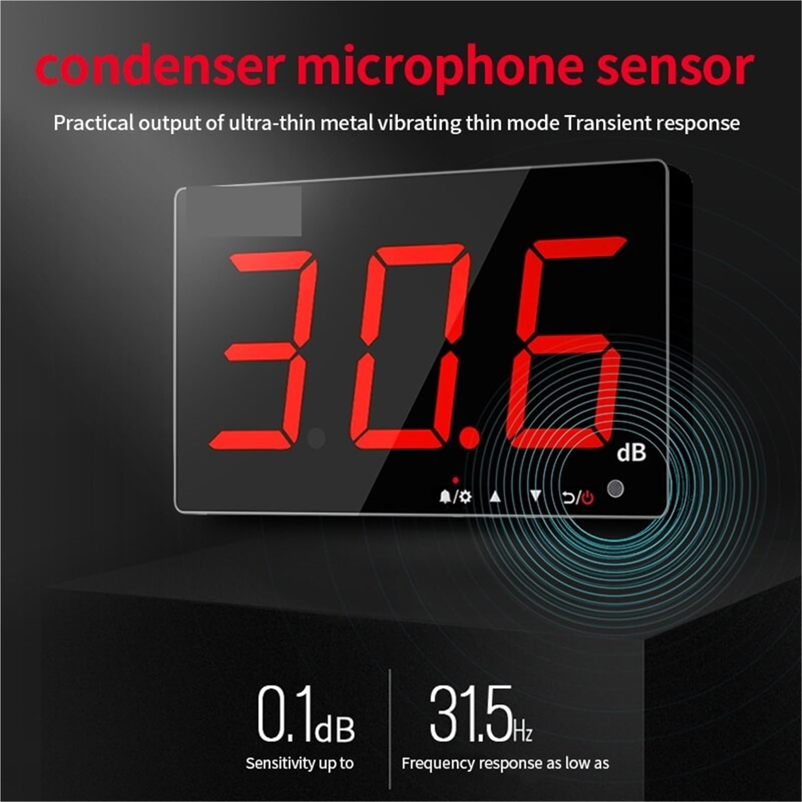 Medidor de nivel de sonido, Sonómetro digital de 30-130 dB, decibelímetro pared, detector ruido, profesional(525A)