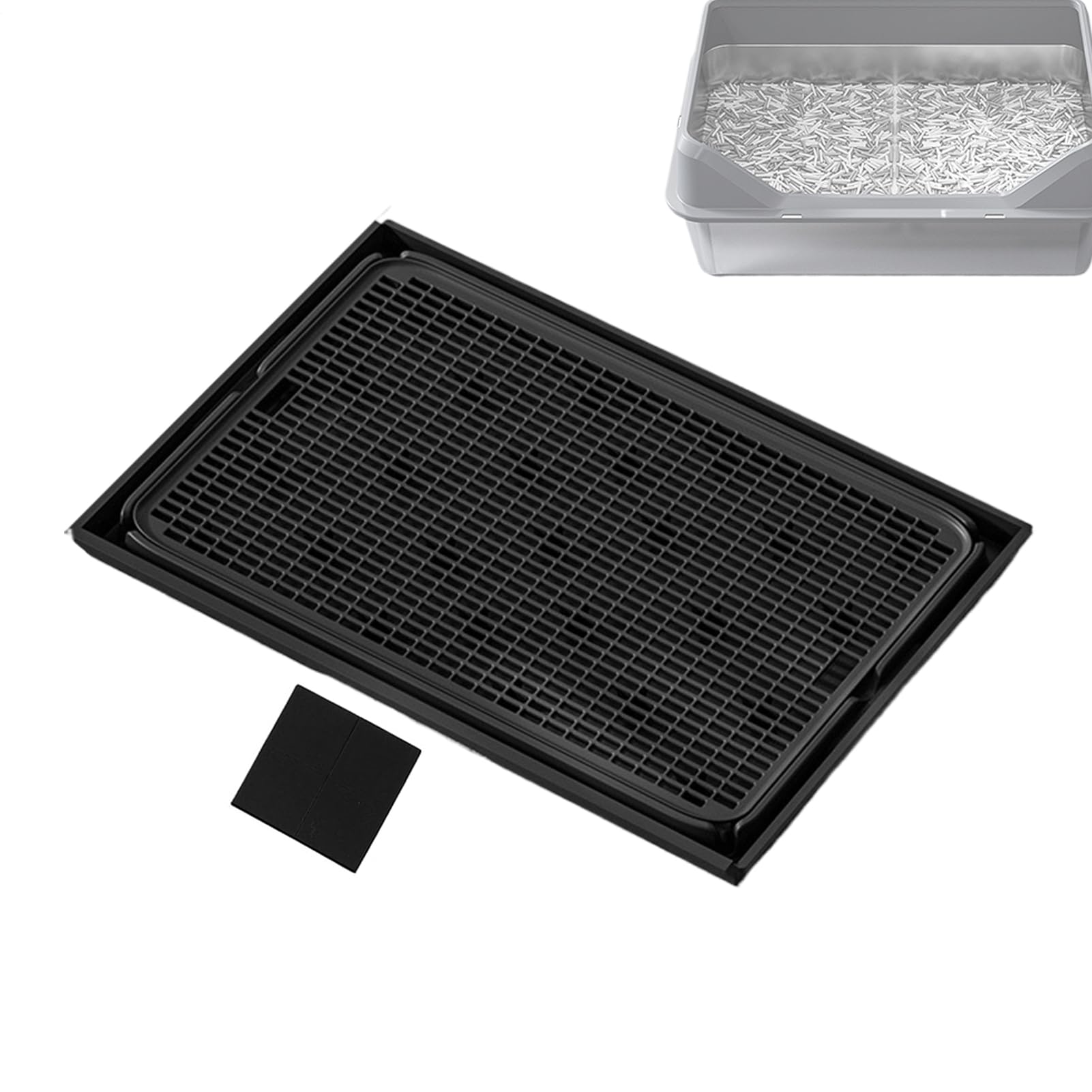 Tapis de litière pour chat double couche avec base étanche et imperméable
