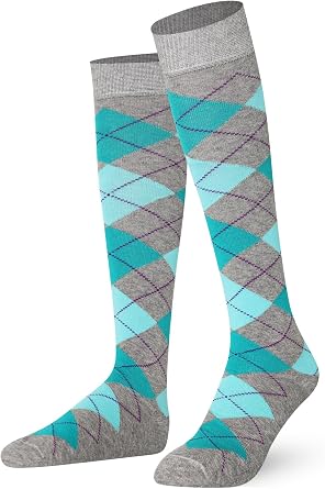 Mysocks Unisex Knee High Long Socks Argyle