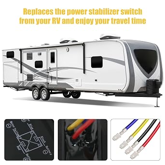 387874 RV Electric Stabilizer Jack Switch with Harness Replacement Compatible with Lippert High Speed Jacks,IP66-rated Waterproof