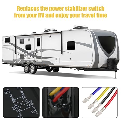 387874 RV Electric Stabilizer Jack Switch with Harness Replacement Compatible with Lippert High Speed Jacks，IP66-rated Waterproof