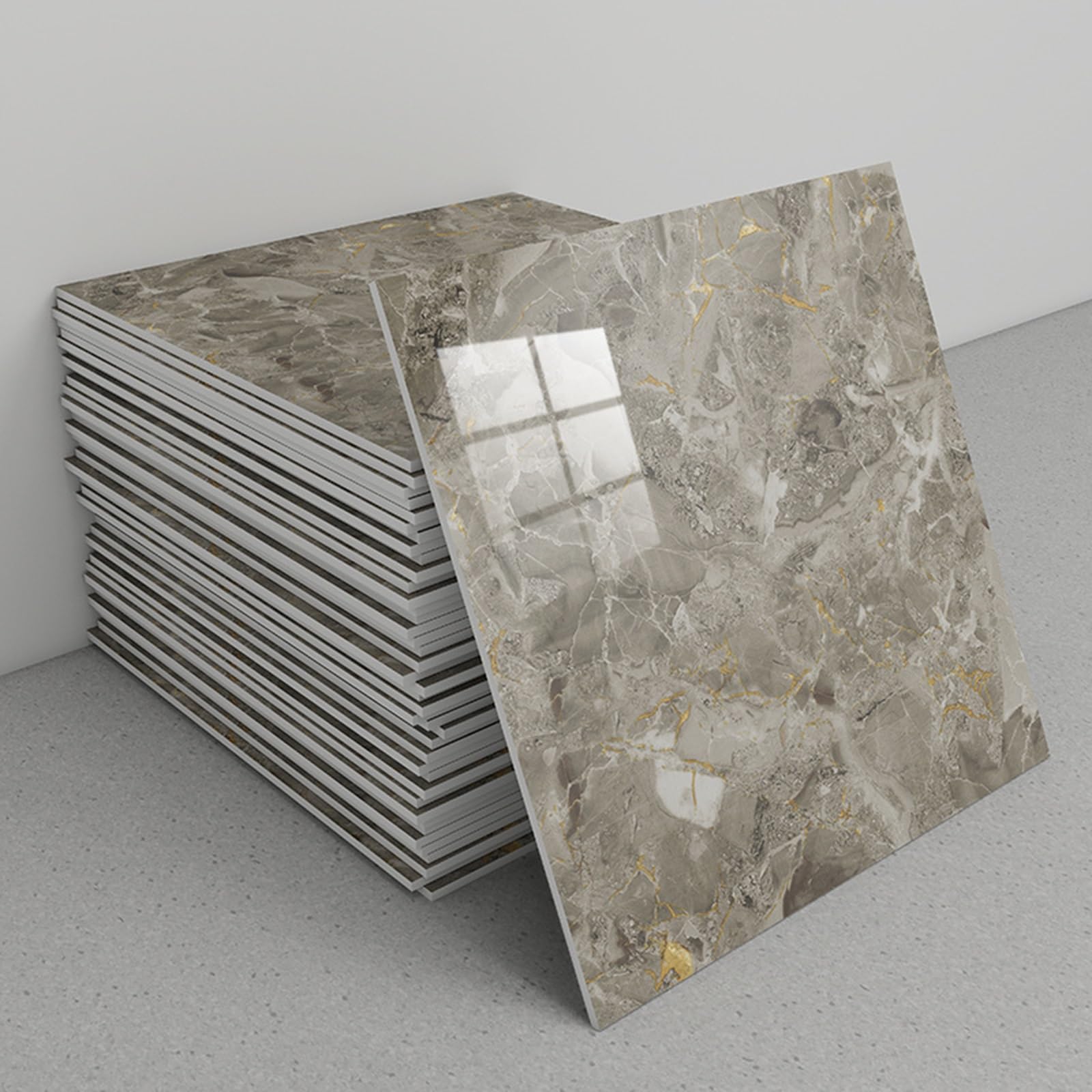Marble Tile Stickers, Peel and Stick Marble Backsplash Tiles, 30x30cm, Pack of 30