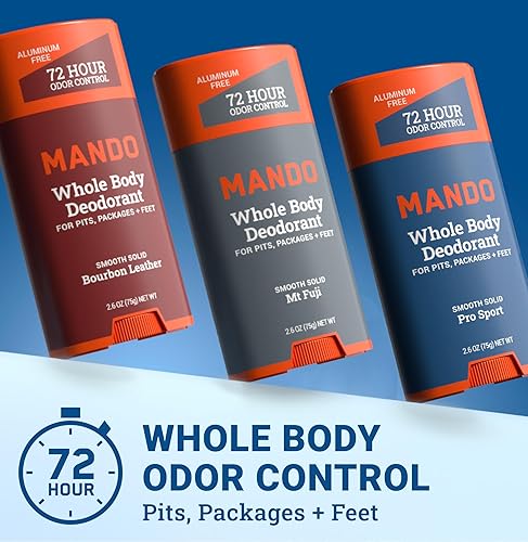 Miniatura 2 de Mando Desodorante para Todo el Cuerpo para Hombres - Barra Sólida Suave - Control de Olor por 72 Horas - Sin Aluminio, Sin Bicarbonato de Sodio,