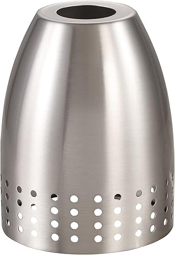 Aspen Creative 21065-10-1, Pantalla de níquel satinado para accesorio de iluminación, luz colgante, tamaño 5" D x 6-38" H, agujero central 1-58"