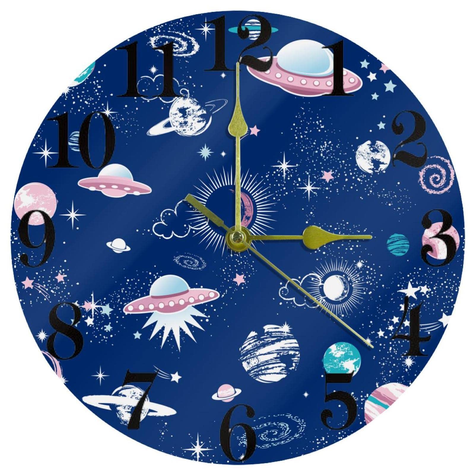 Horloge murale silencieuse Spacecraft pour éliminer le tic-tac
