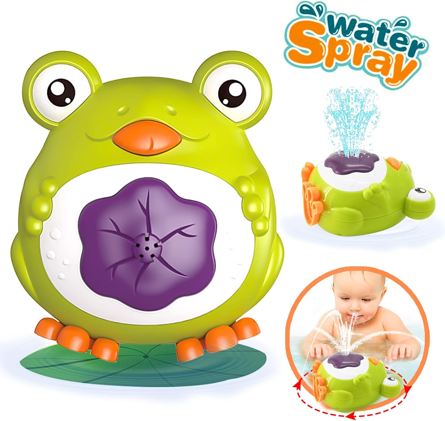 ZHENDUO Baby Bath Toys, Light Up Bath Toys, Sprinkler