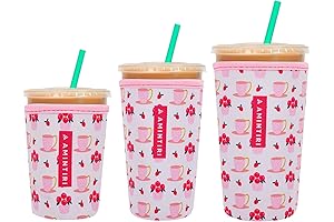 3 Pack Reusable Sleeve for Iced Coffee Cup, Coffee Neoprene Sleeve for...