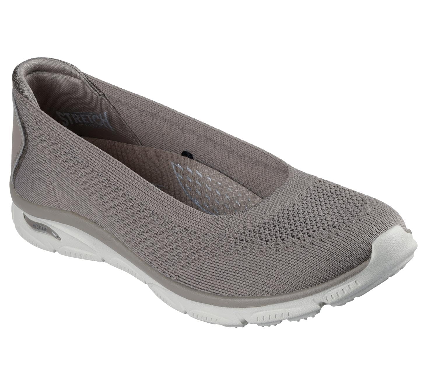 Skechers Women's Arch Fit Sunny Zen Walk Slip-On Sneakers, Dark Taupe Knit, 3.5 UK