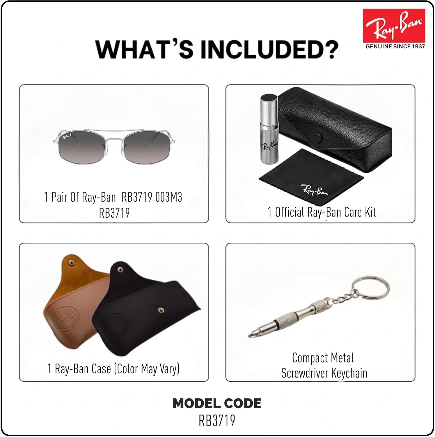 Ray-Ban RB3719 Oval Shape Sunglasses with Official RAYBAN Eyewear Kit image 2