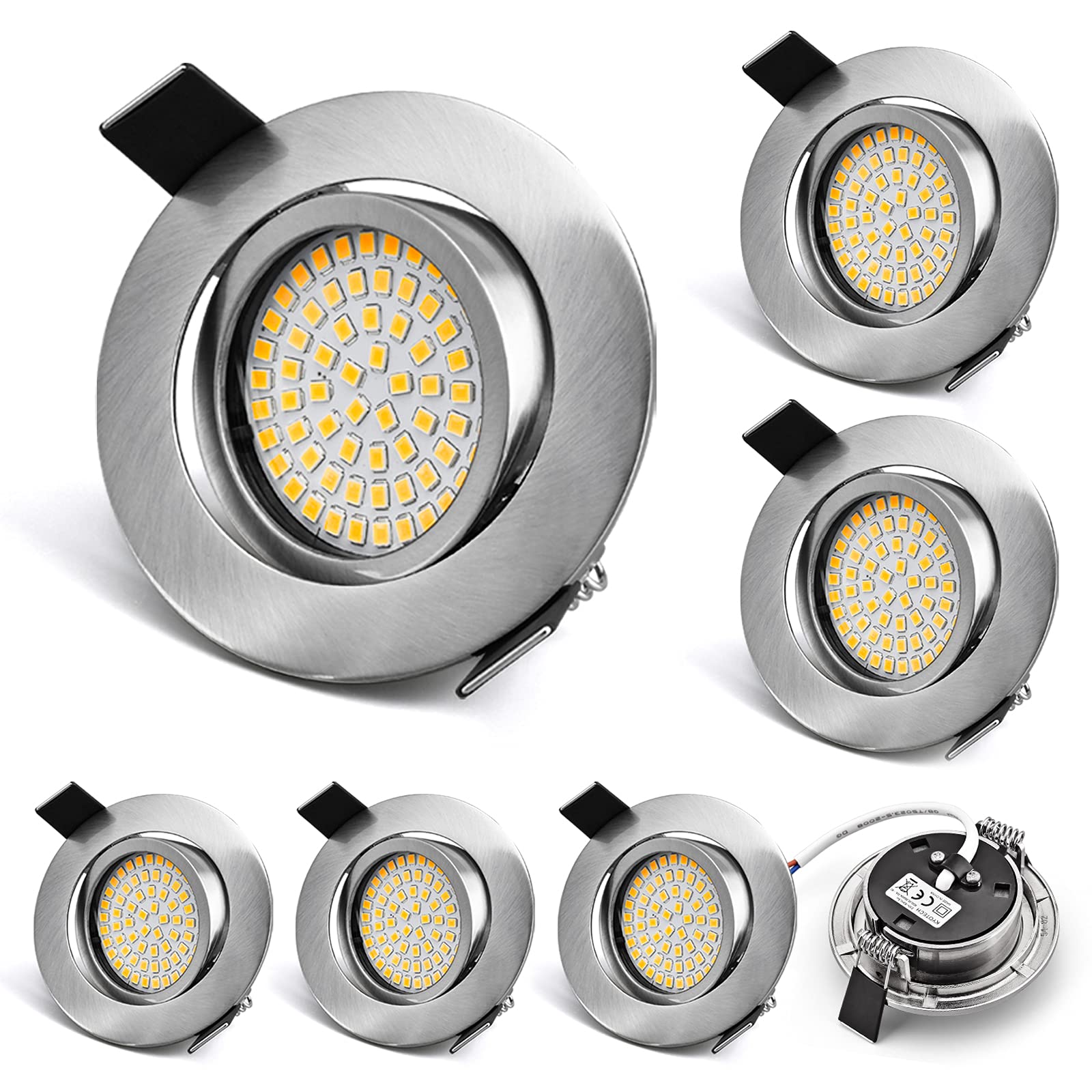 Spots LED Encastrables Orientables KYOTECH - RGB + Blanc Chaud 3000K - Lot De 6 - Avec Télécommande