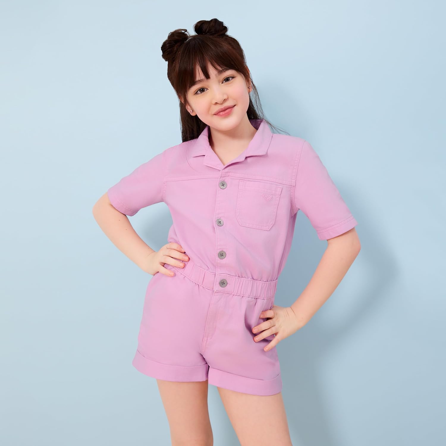 Roxy Girls' Oceanview Jumpsuit, Casual Fit, Short Sleeves & Elastic Waistband