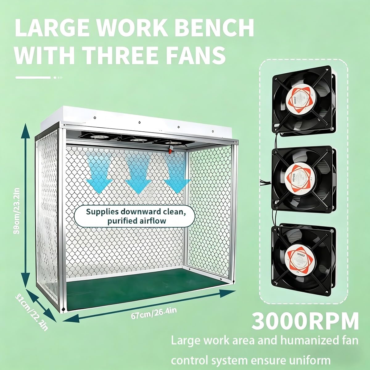 Cabina De Flujo Laminar Para Micología,mesa Limpia Para Laboratorio De Micología, Filtración HEPA Clase 100,superficie De Trabajo De 61cm X30cm, Para Cultivo De Tejidos Y Uso En Laboratorio