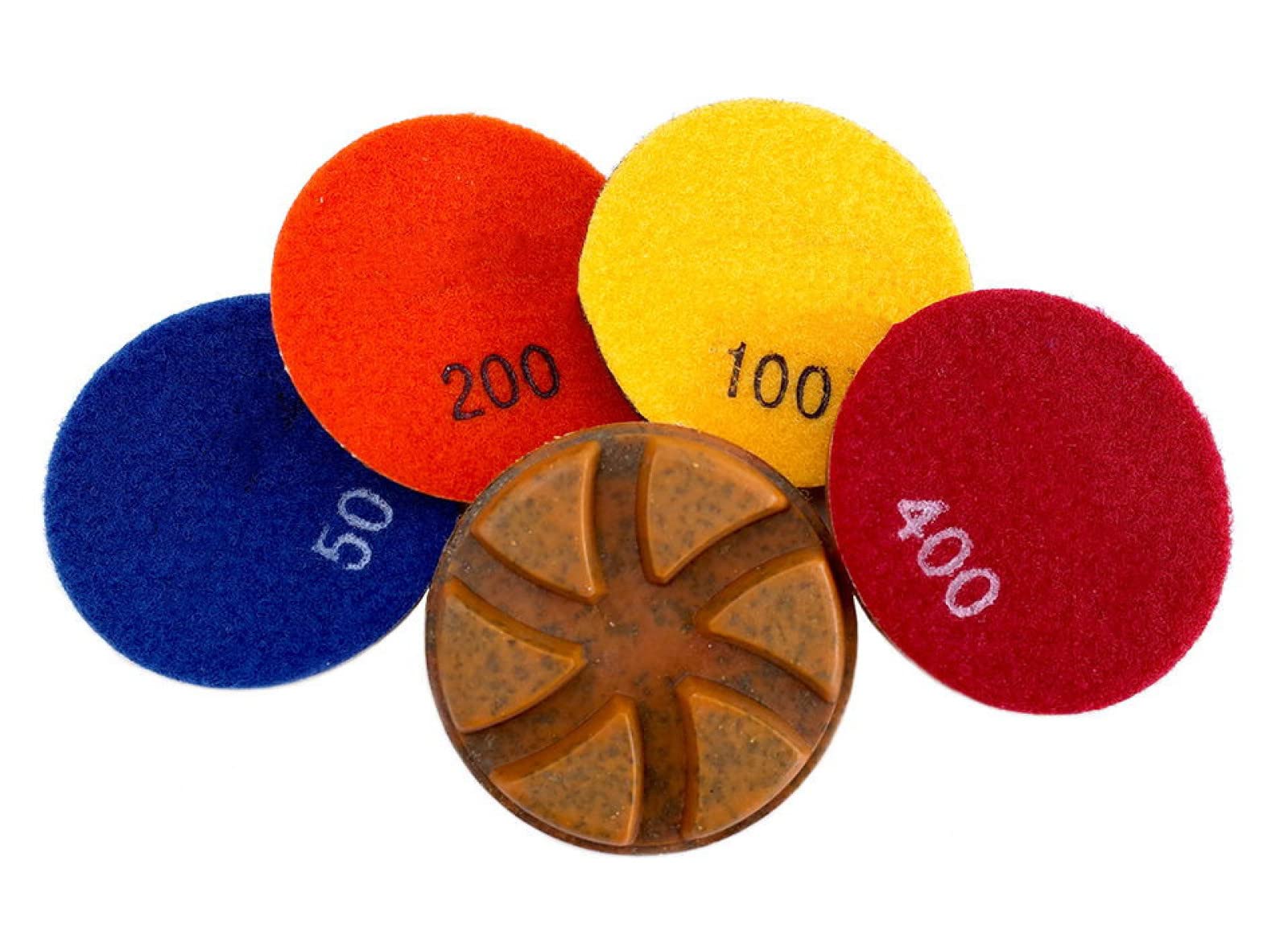 4 Unids/set Almohadilla De Pulido De Diamante De Enlace De Cobre Rígido Híbrido De 3 Pulgadas Para Suelo De Hormigón De Mármol De Granito Disco De Molienda Seco/húmedo,50