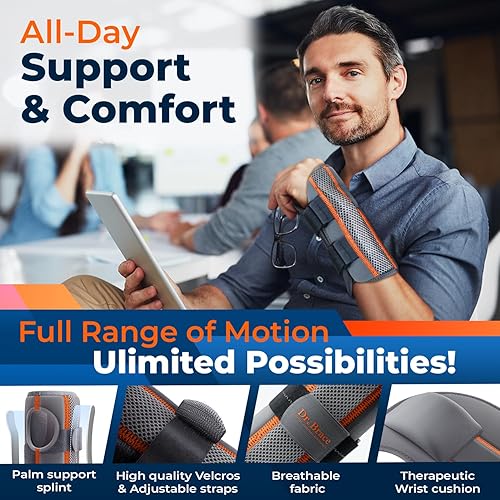 Miniatura 4 de DR. BRACE Muñequera ajustable para túnel carpiano, apto para FSA y HSA, desarrollado por médicos, mejorado con doble férula y cojín terapéutico,