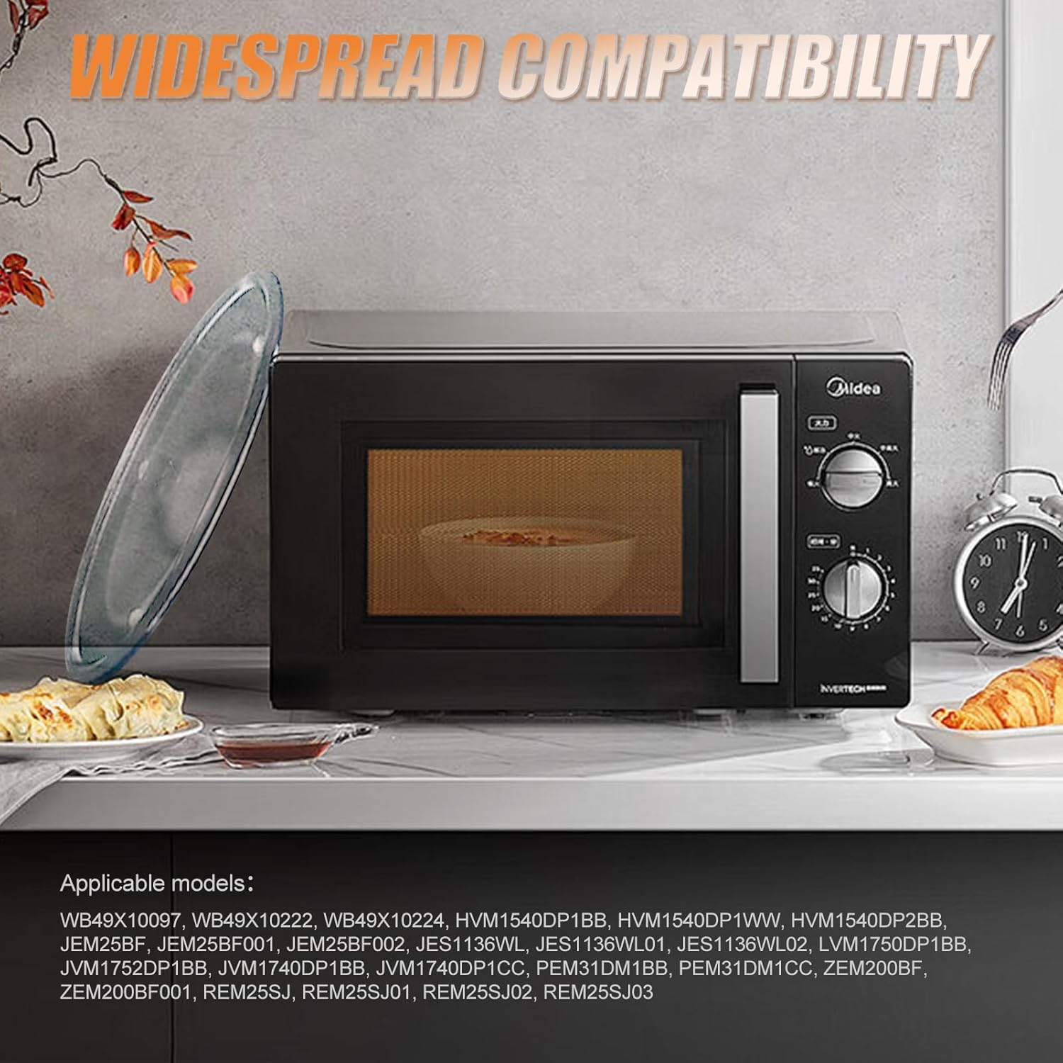 11.5" Glass Microwave Plate Replacement for 3517203510 Microwave Turntable Tray Oven Rotating Dish Tray with Y shaped design for Better Reheating and Even Heat Distribution