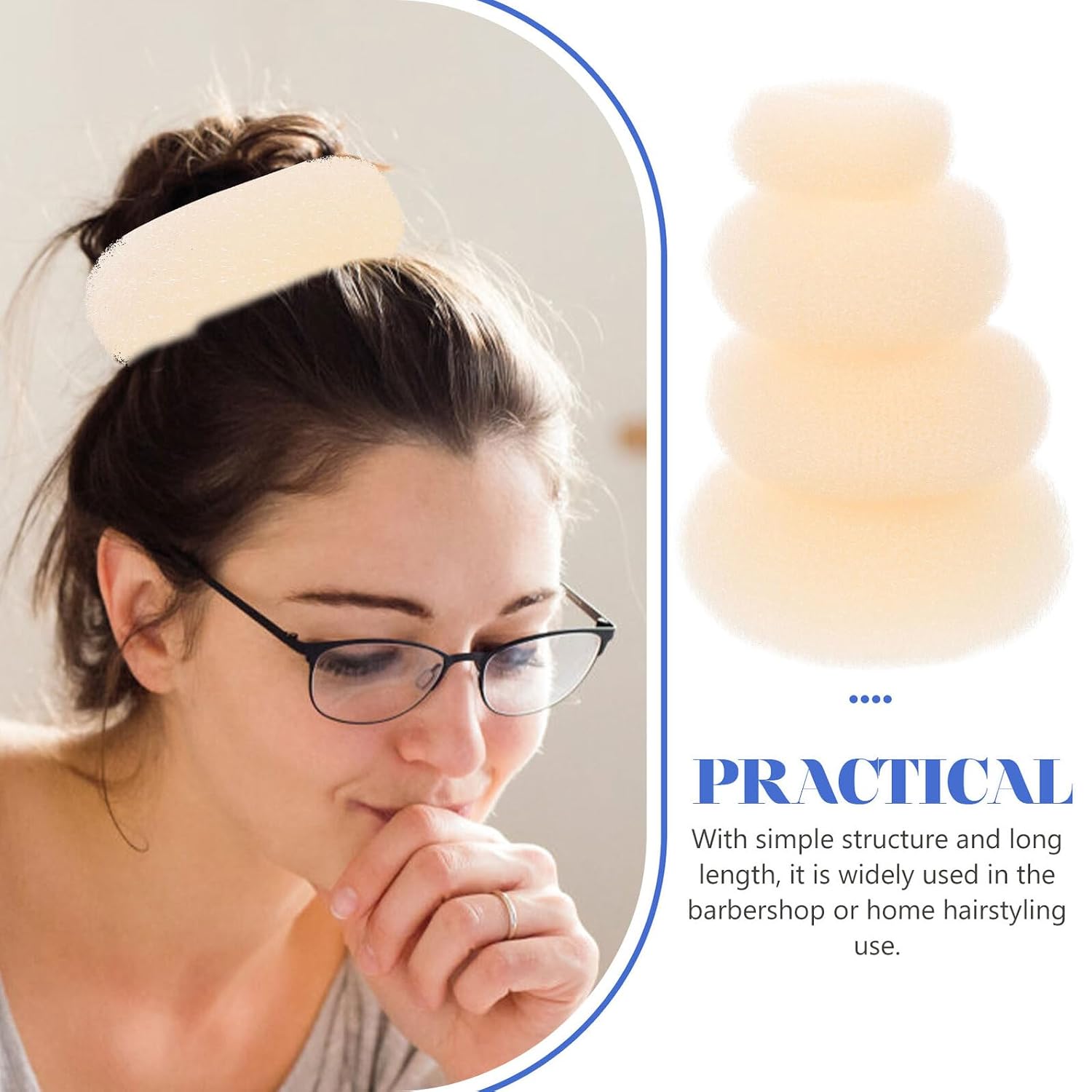 16pcs Donut Hair Bun Maker Kit for Women and Small to Extra Large Beige Hair Bun Shapers for Ballet Updo and Everyday Use