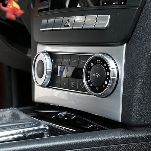 Miniatura 4 de YIWANG Marco de perilla de control central de ABS cromado para Mercedes Benz Clase C W204 2011-2014 Accesorios de automóvil (plata mate)