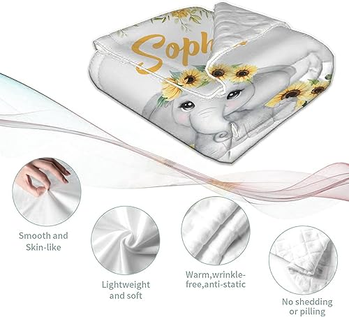 Miniatura 6 de Mantas de bebé personalizadas con nombre, mantas lindas para recién nacidos, manta suave y agradable a la piel, regalo memorable para cumpleaños,