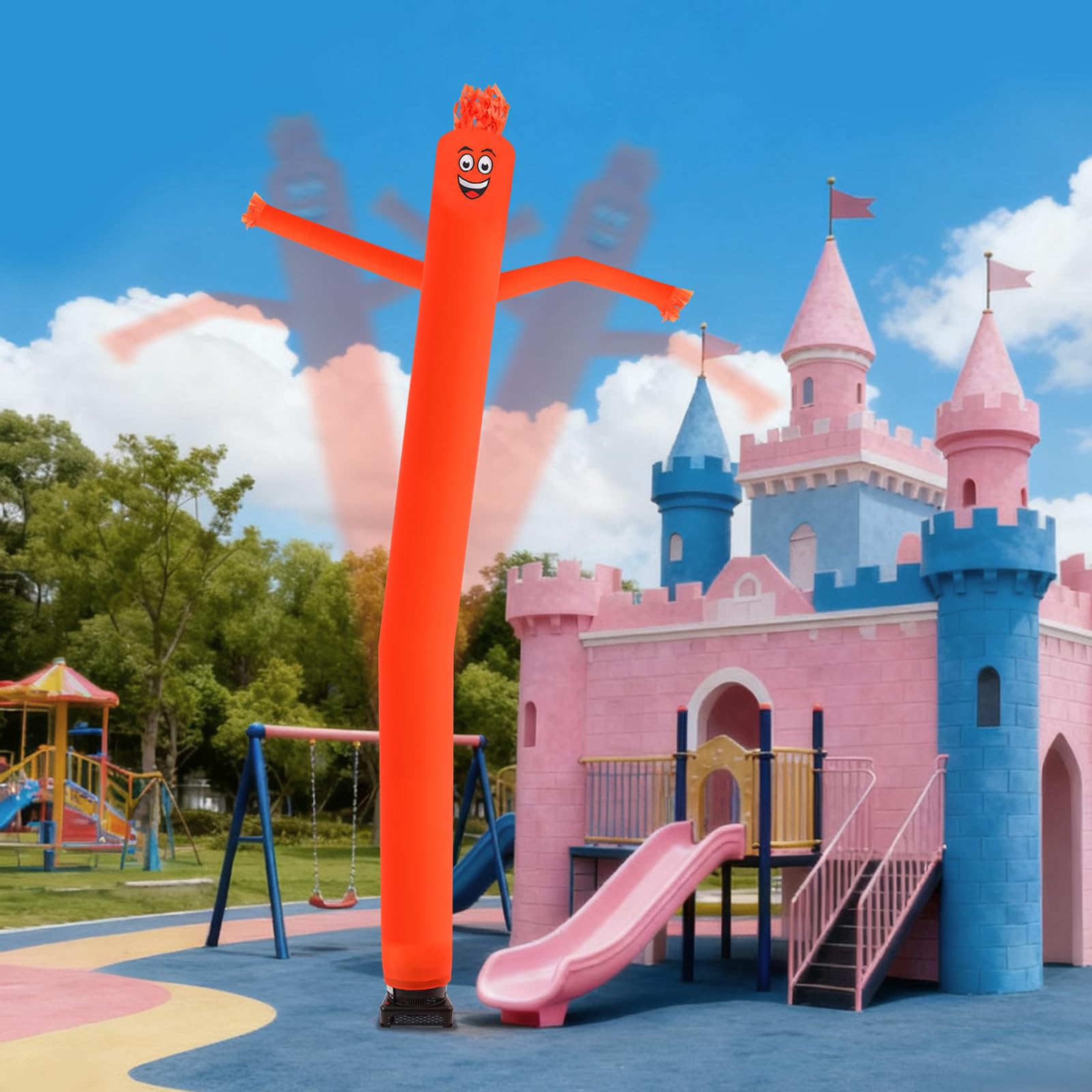 20 ft Air Dancers Aufblasbare Tube Man Set, Aufblasbarer Lufttänzer Schlauchmann mit Gebläse, Wacky Winkender aufblasbarer Schlauch-Guy Air Handpuppe für Partys, Business-Werbung (Orange)