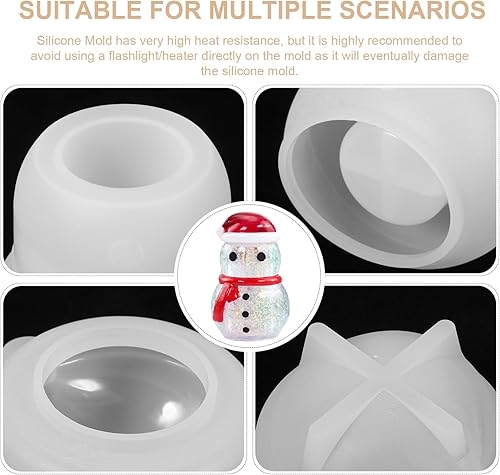 Miniatura 2 de EXCEART 3 Sets Snowman Jar Epoxy Resin Molds Jewelry Display Tray Epoxy Moulds Snowman Jar Making Molds Storage Jar Molds Epoxy Molds Storage Tray