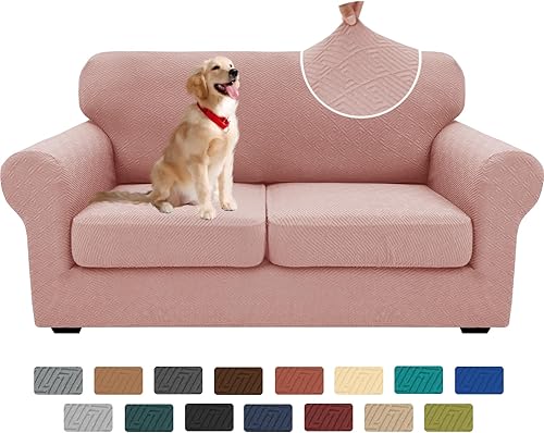 Miniatura 66 de XINEAGE - Fundas para sofá de 3 piezas, para sofá de 2 cojines extragrandes, funda súper elástica para sofá de 2 asientos, funda universal para sofá