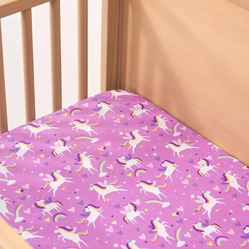 Miniatura 6 de Little Sleepies Sábana bajera para cuna, viscosa de bambú, totalmente elástica, unicornios de Sienna