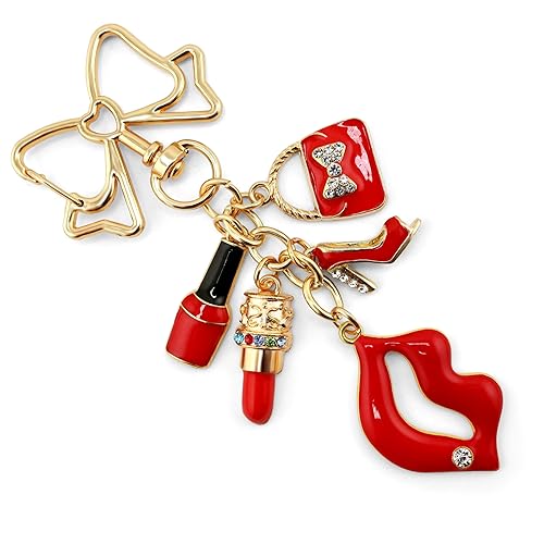 Kiss Charm Red Lipstick Chic Keychain for Women Stylish Fashion