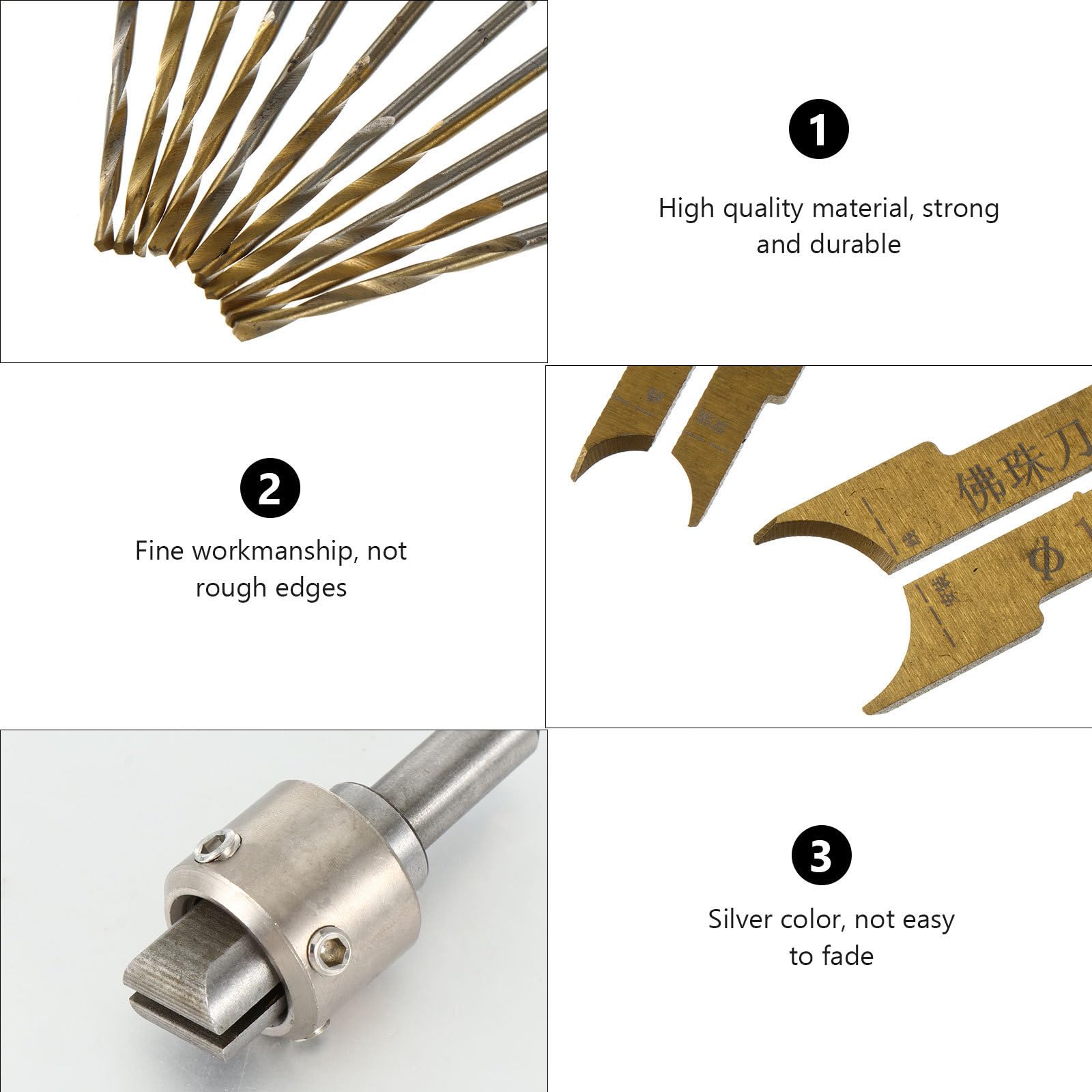 24 Piezas Kit de Brocas para Cuentas de Madera de Acero, 6-25mm