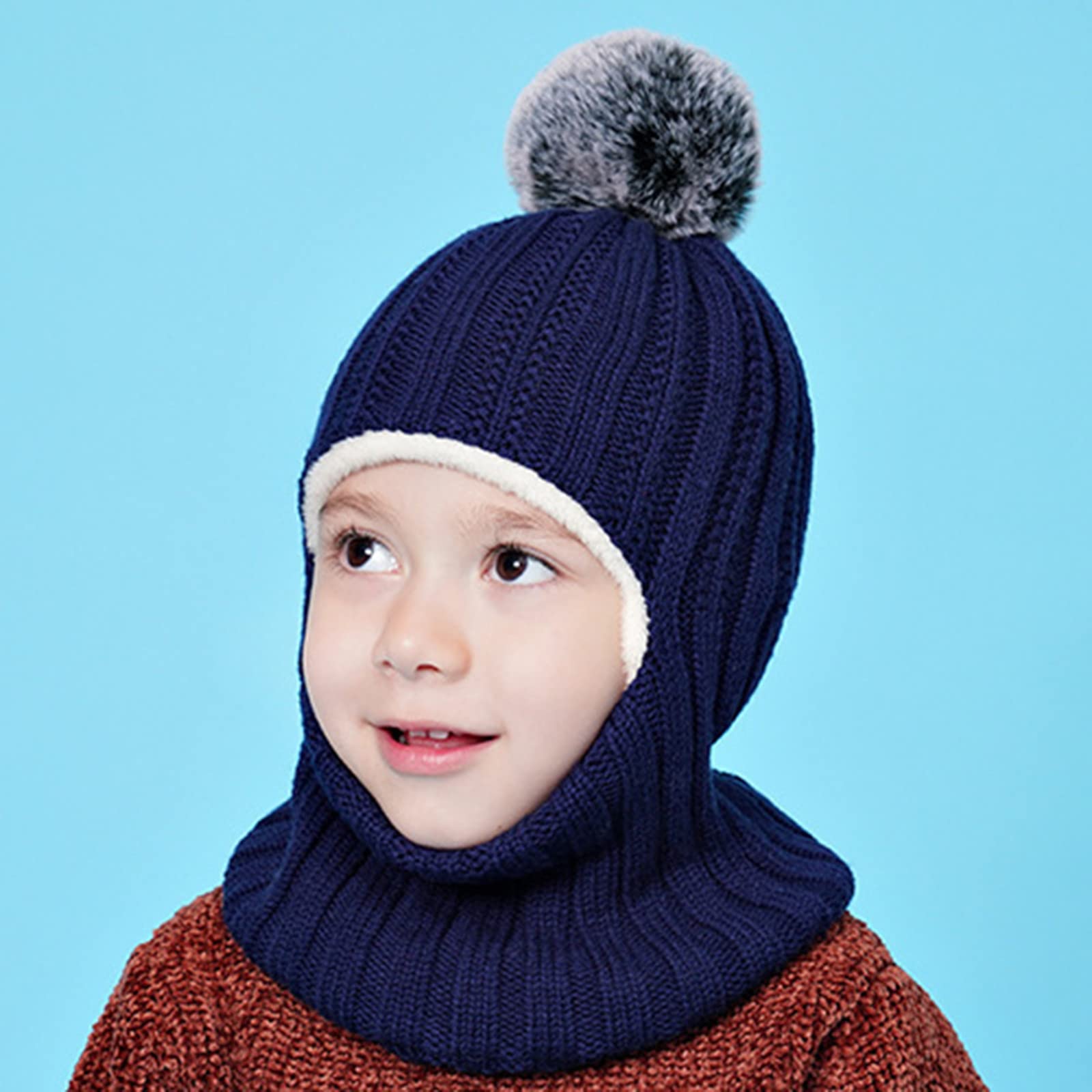 Passamontagna Bambino-Bambini Cappello Inverno Caldo Cappello Tre Uno con Maschera per Le Orecchie Sciarpa Antivento Traspirante