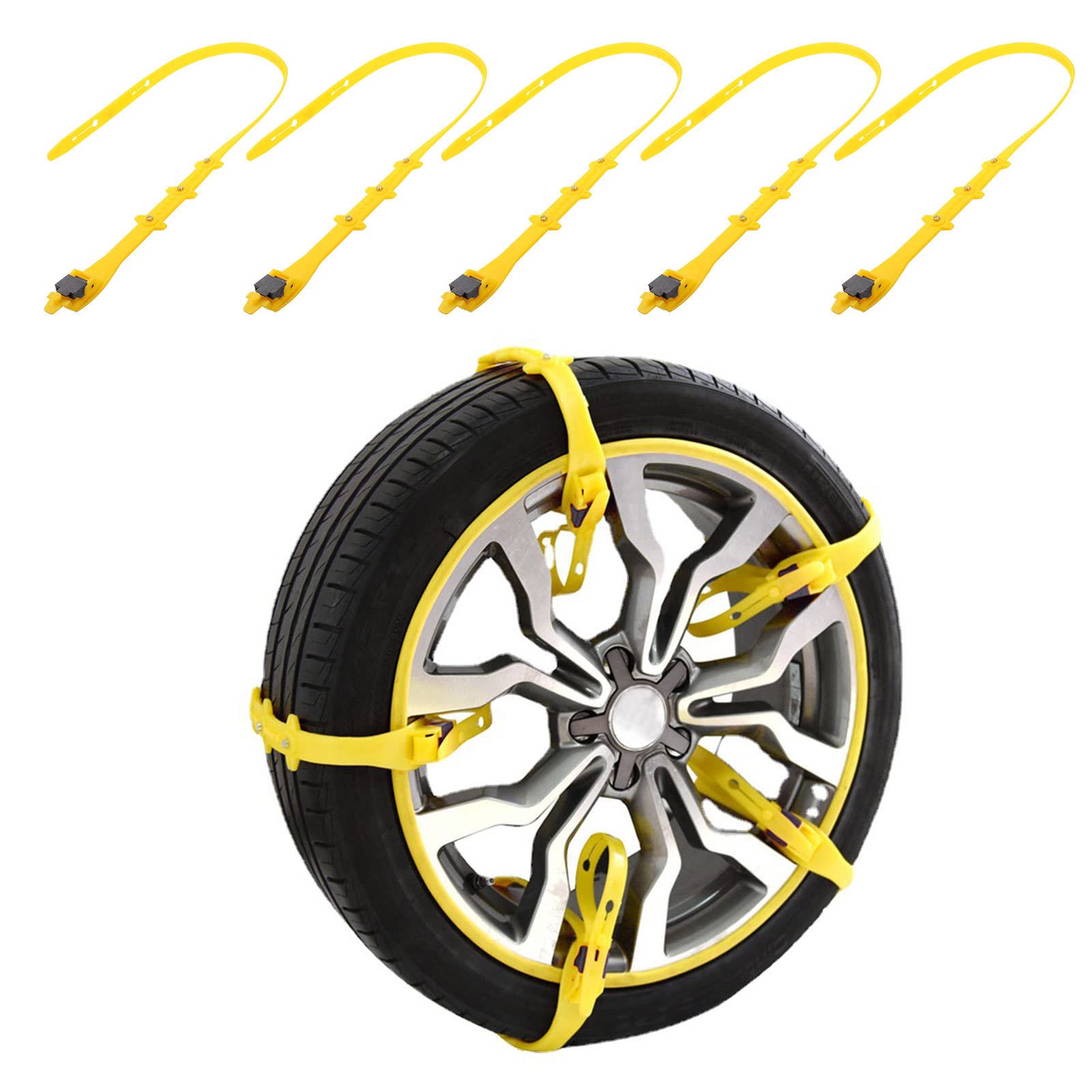 Cadenas de neumáticos para Coches - 10 Cadenas de Rueda para neumáticos de | Coche,Cadena de neumáticos Ajustable Antideslizante de Emergencia para Camiones Pesados Sedan, Hielo de Barro