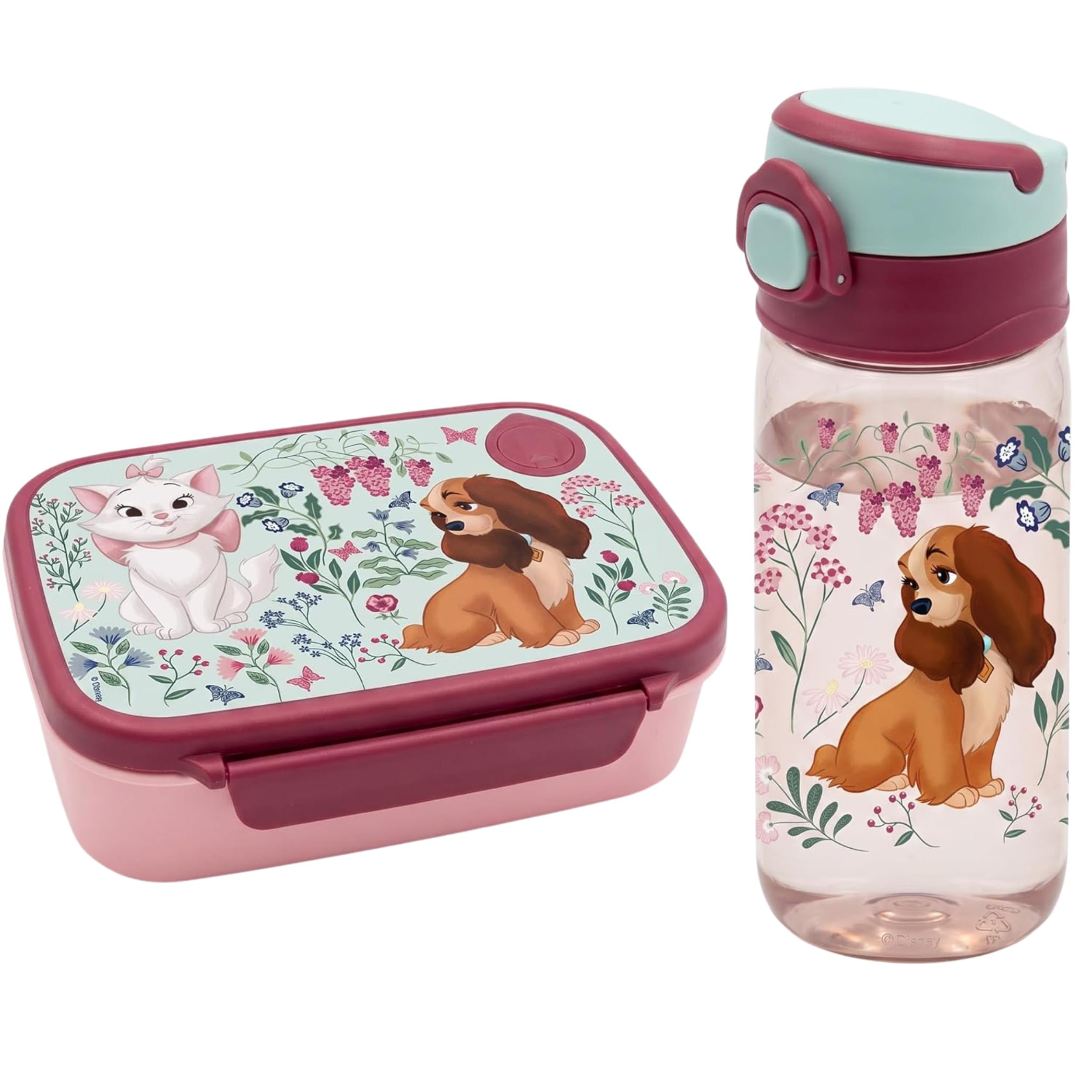 Diakakis Aristocrats Marie Cat Kids Childrens Lunch Box Set – Sandwich Box & Water Bottle 500ml - School Travel Lunch Food Set, BPA Free — image 1