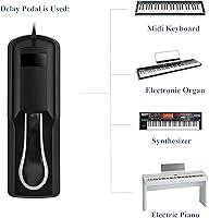 Vista 2 de MaxLLTo Pedal de soporte para piano para teclado Casio LK-55, LK-56, LK-60, LK-70S, LK-73, LK-90, LK-93TV, LK-94TV, LK-100, LK-200S, LK-210, LK-215